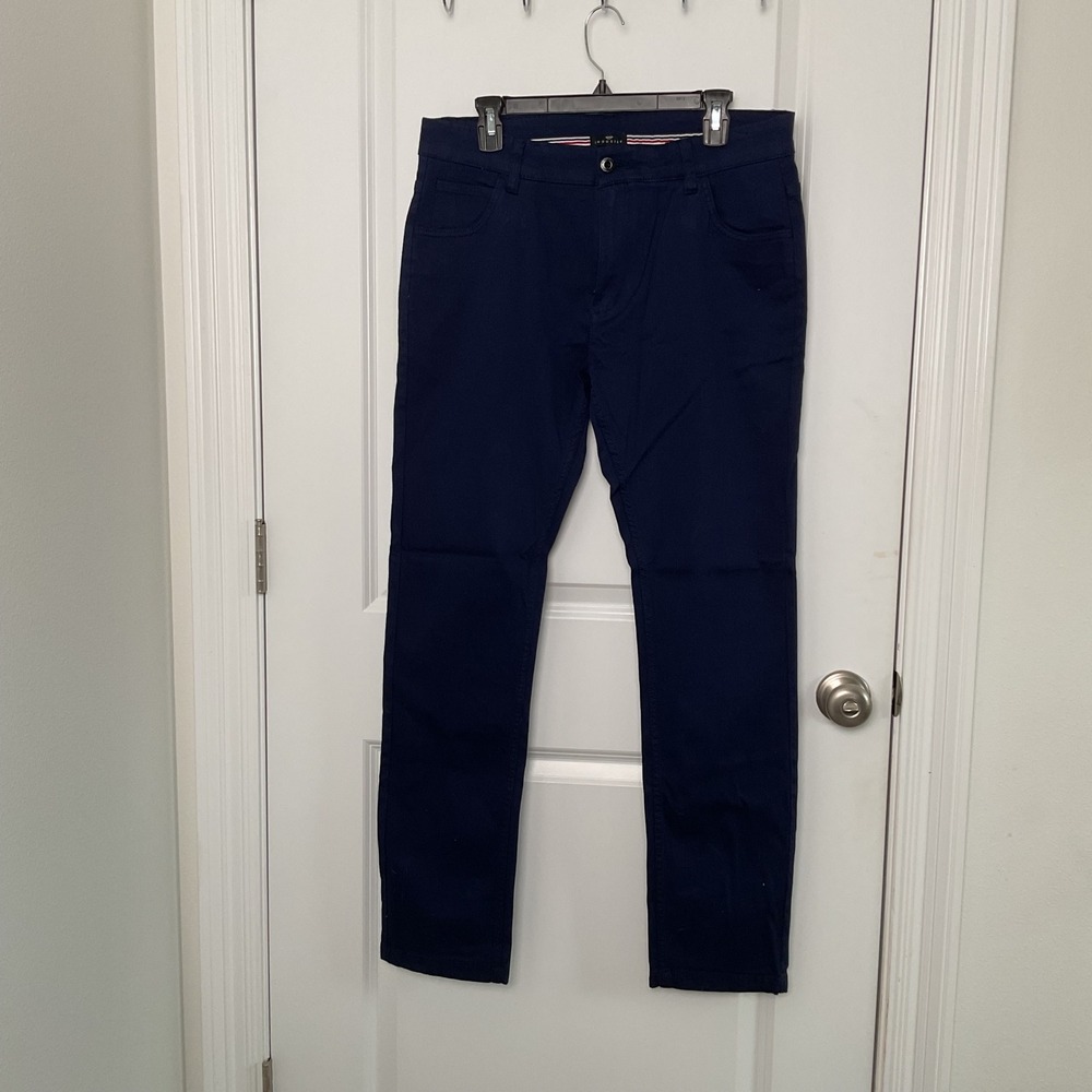 Industry‎ Men's Navy Blue Chino Pants Size 32 Slim Fit Casual Trousers